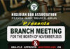 Oyetola Muyiwa Atoyebi, SAN, Sponsors NBA Nyanya-Karu Branch November Meeting And NBA-ICLE Approved Masterclass