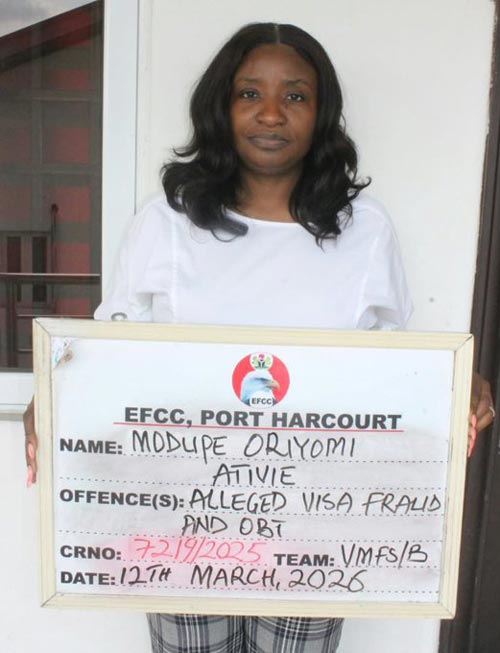EFCC: Modupe Oriyomi Ativie Arraigned for Visa Fraud in Port Harcourt